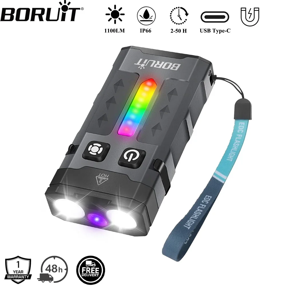 Fishing Light - Boruit ev20 1100lm edc uv chaveiro