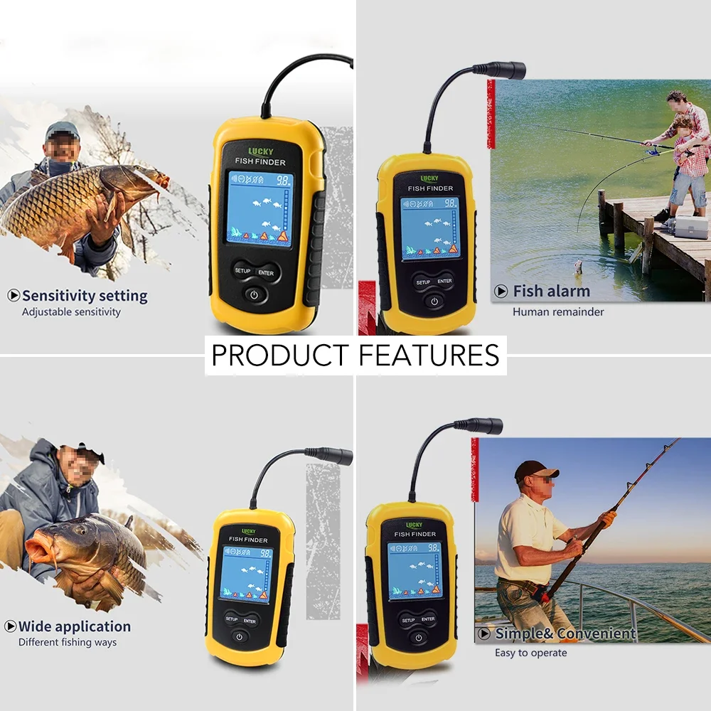Lucky lcd tela colorida portát - Fish Finder Portable avaliação e preço